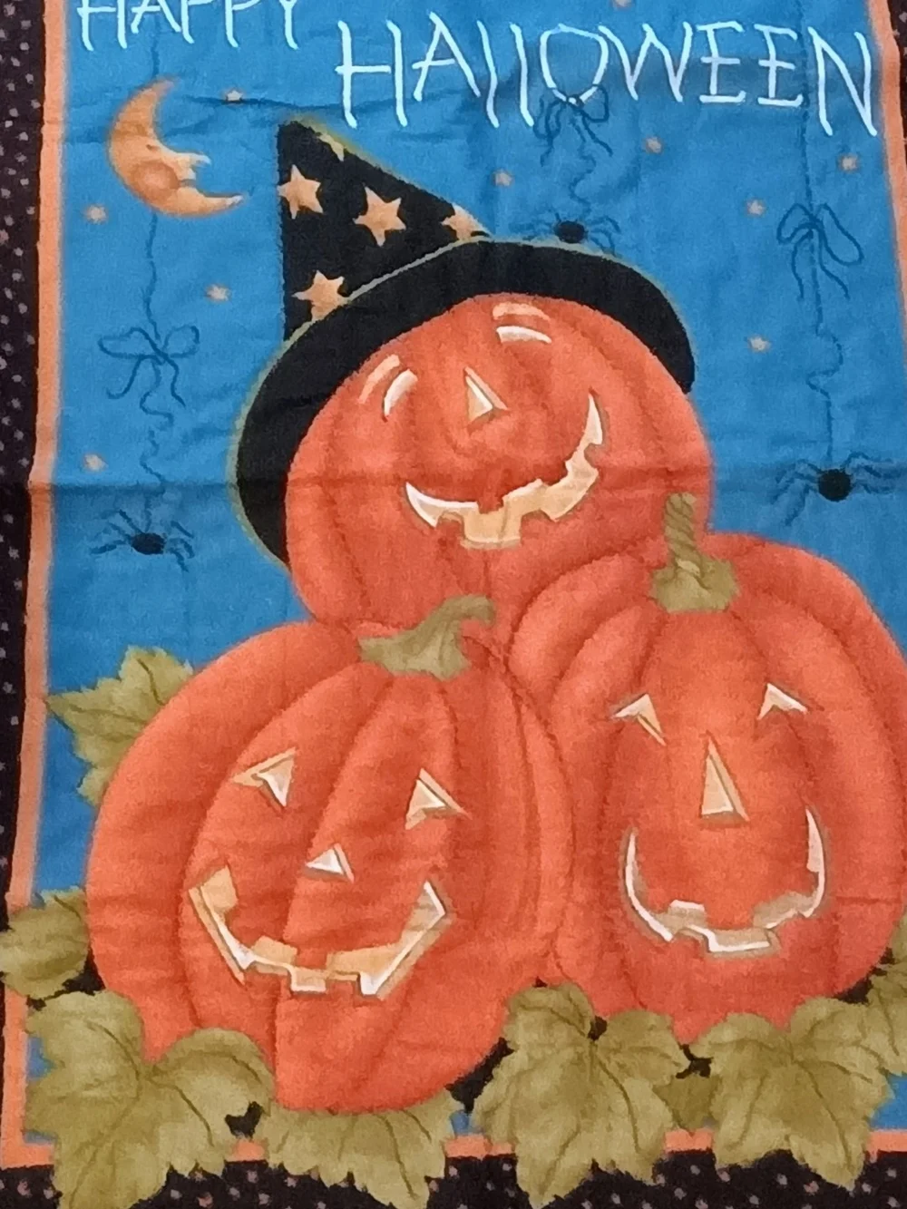 Halloween Pumpkin Wall Hanging - Orange & Blue Festive Decor